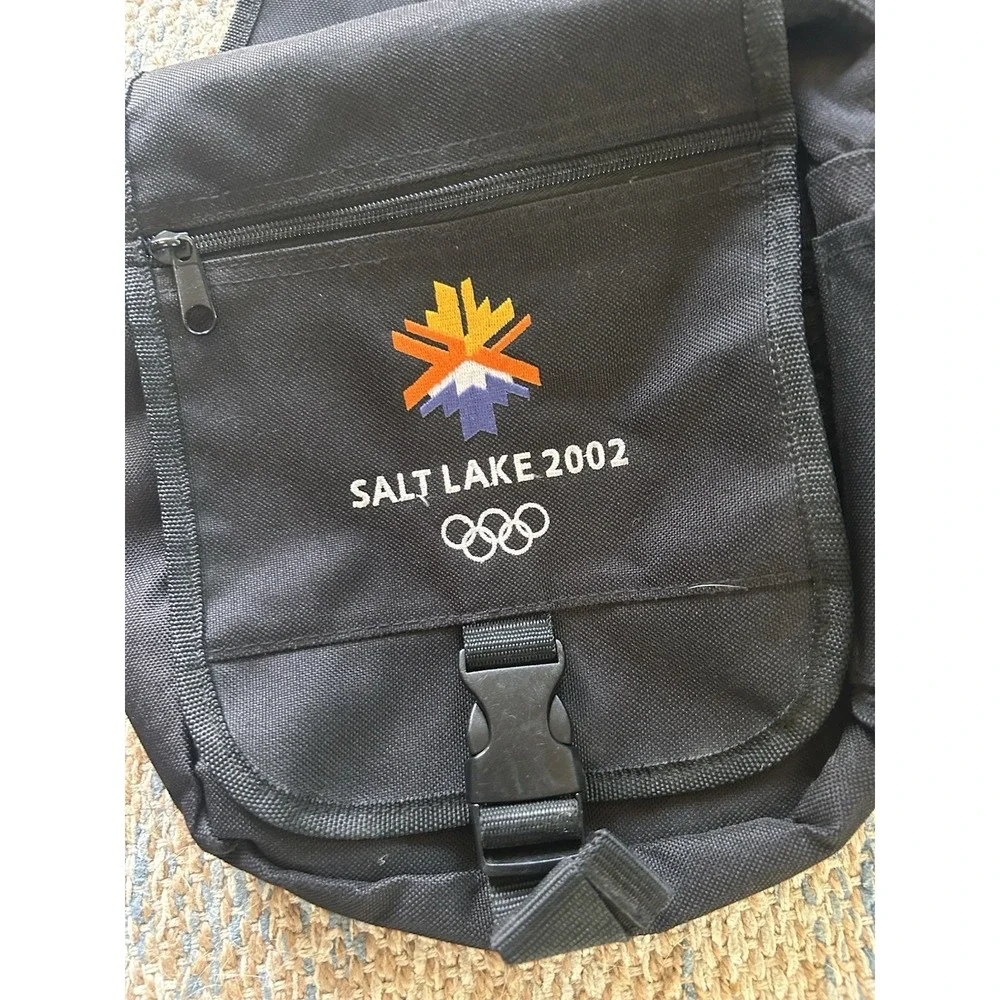 Officially Licensed Salt Lake 2002 Olympics Black Shoulder Bag Adjustable